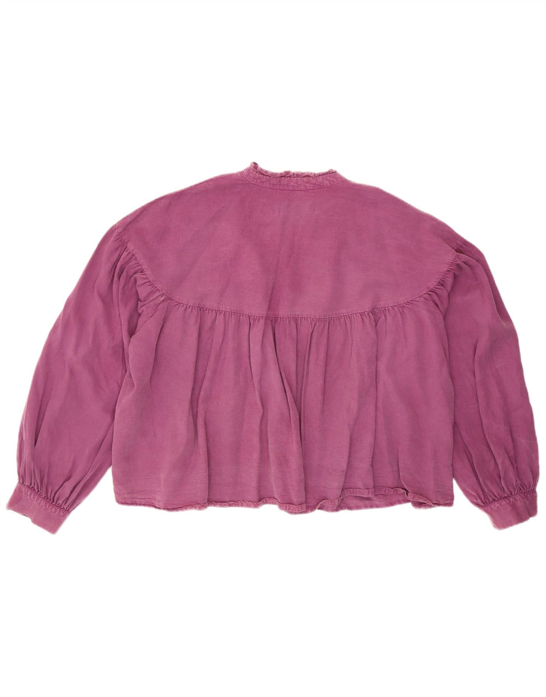 Zara Womens Oversized Crop Long Sleeve Blouse Top UK 10 Small Purple