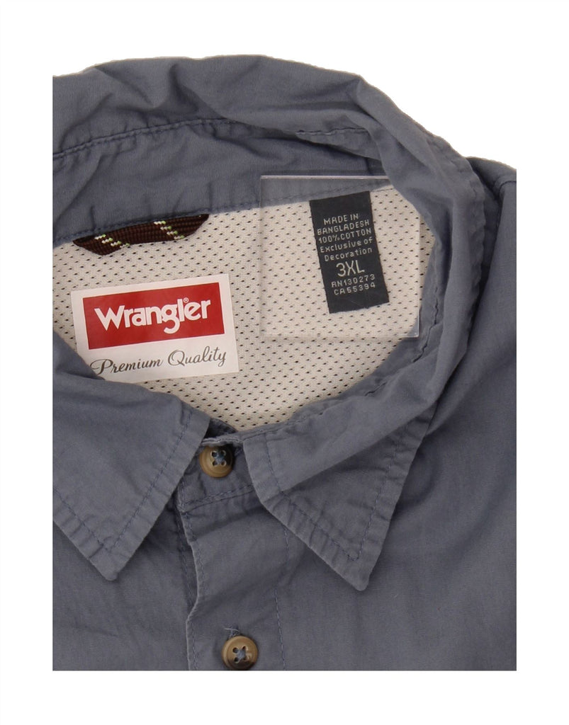 WRANGLER Mens Short Sleeve Shirt 3XL Blue Cotton Vintage Wrangler and Second-Hand Wrangler from Messina Hembry 