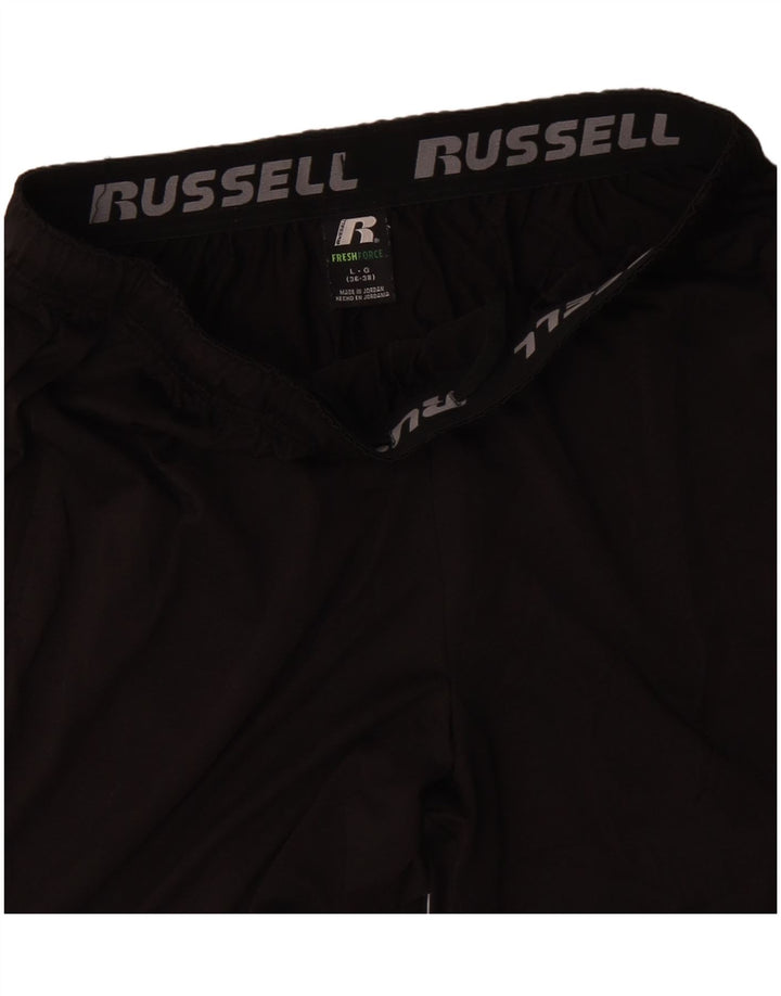 RUSSELL ATHLETIC Mens Sport Shorts Large Black Polyester