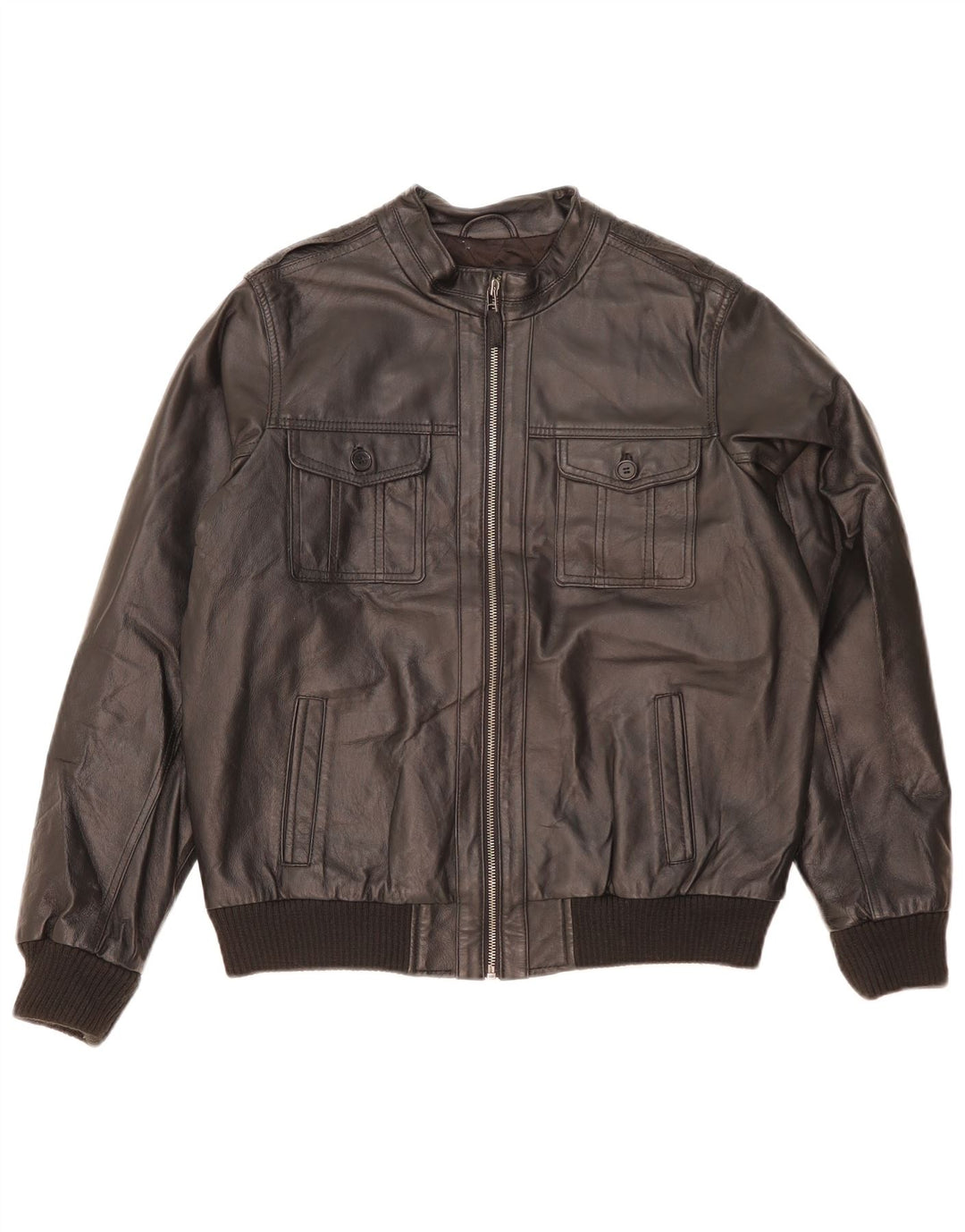 Marks & Spencer Boys Leather Jacket 13-14 Years Black Leather