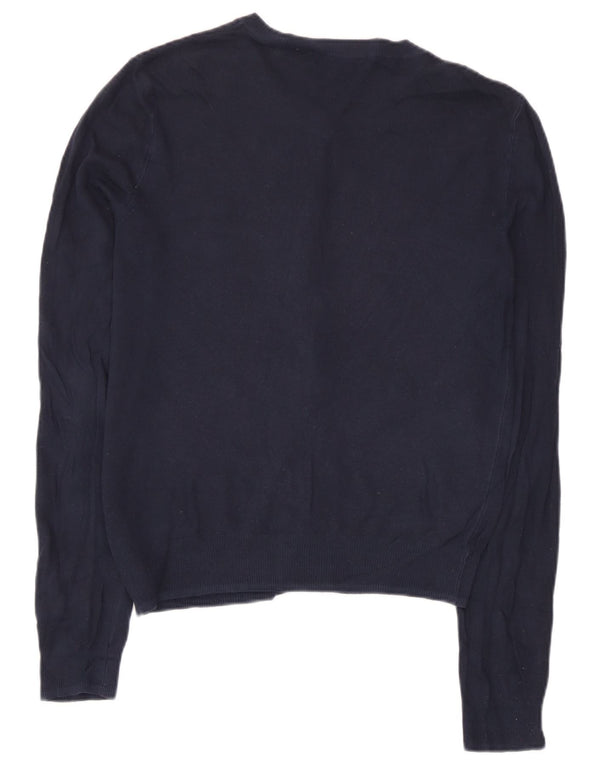 Marks & Spencer Womens Cardigan Sweater UK 10 Small Navy Blue Viscose