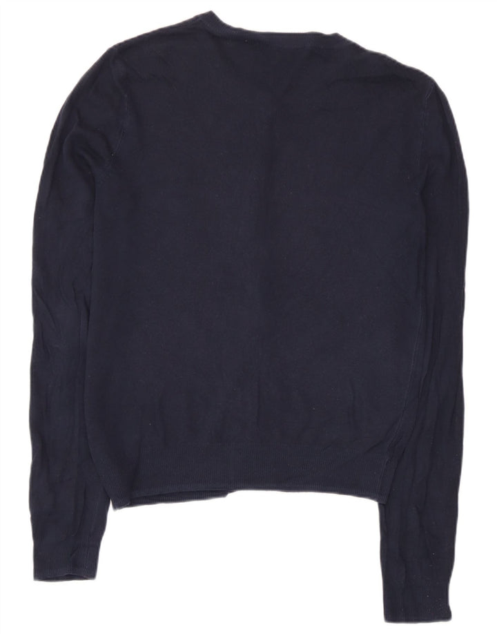 Marks & Spencer Womens Cardigan Sweater UK 10 Small Navy Blue Viscose