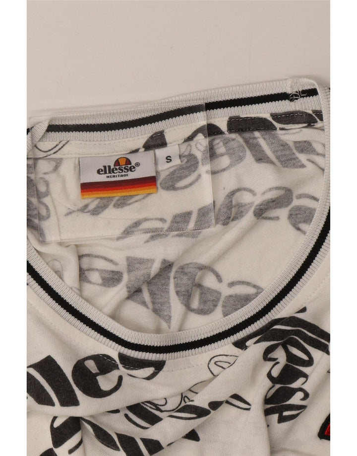ELLESSE Mens Graphic T-Shirt Top Small White