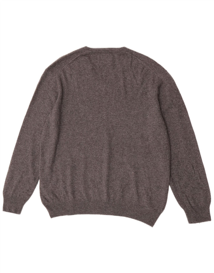 Marks & Spencer Mens Blue Harbour V-Neck Jumper Sweater XL Grey Wool