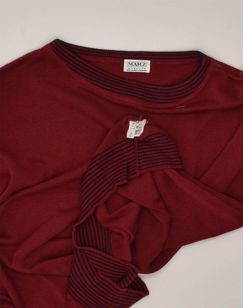 VINTAGE Mens Crew Neck Jumper Sweater IT 50 Medium Burgundy Cotton | Vintage Vintage | Thrift | Second-Hand Vintage | Used Clothing | Messina Hembry 