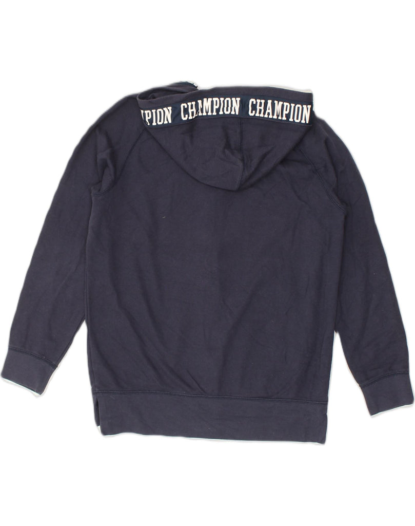 CHAMPION Girls Graphic Zip Hoodie Sweater 11-12 Years Large  Navy Blue | Vintage Champion | Thrift | Second-Hand Champion | Used Clothing | Messina Hembry 