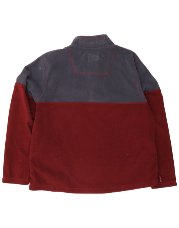 Weird Fish Mens Button Neck Fleece Jumper 4XL Burgundy Colourblock