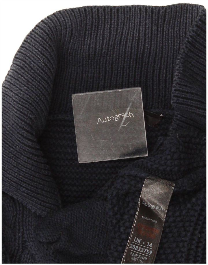 Marks & Spencer Womens Autograph Cardigan Sweater UK 14 Large Navy Blue