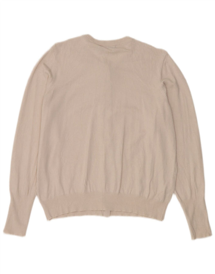 Marks & Spencer Womens Cardigan Sweater UK 16 Large  Beige Viscose