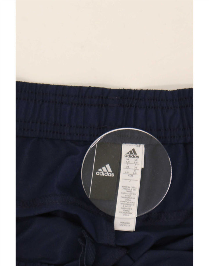 Adidas Mens Graphic Tracksuit Trousers Large Navy Blue Polyester