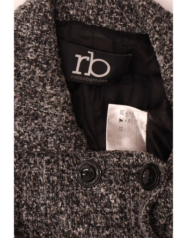 Roccobarocco Womens Pea Coat IT 48 XL Grey Flecked Polyester