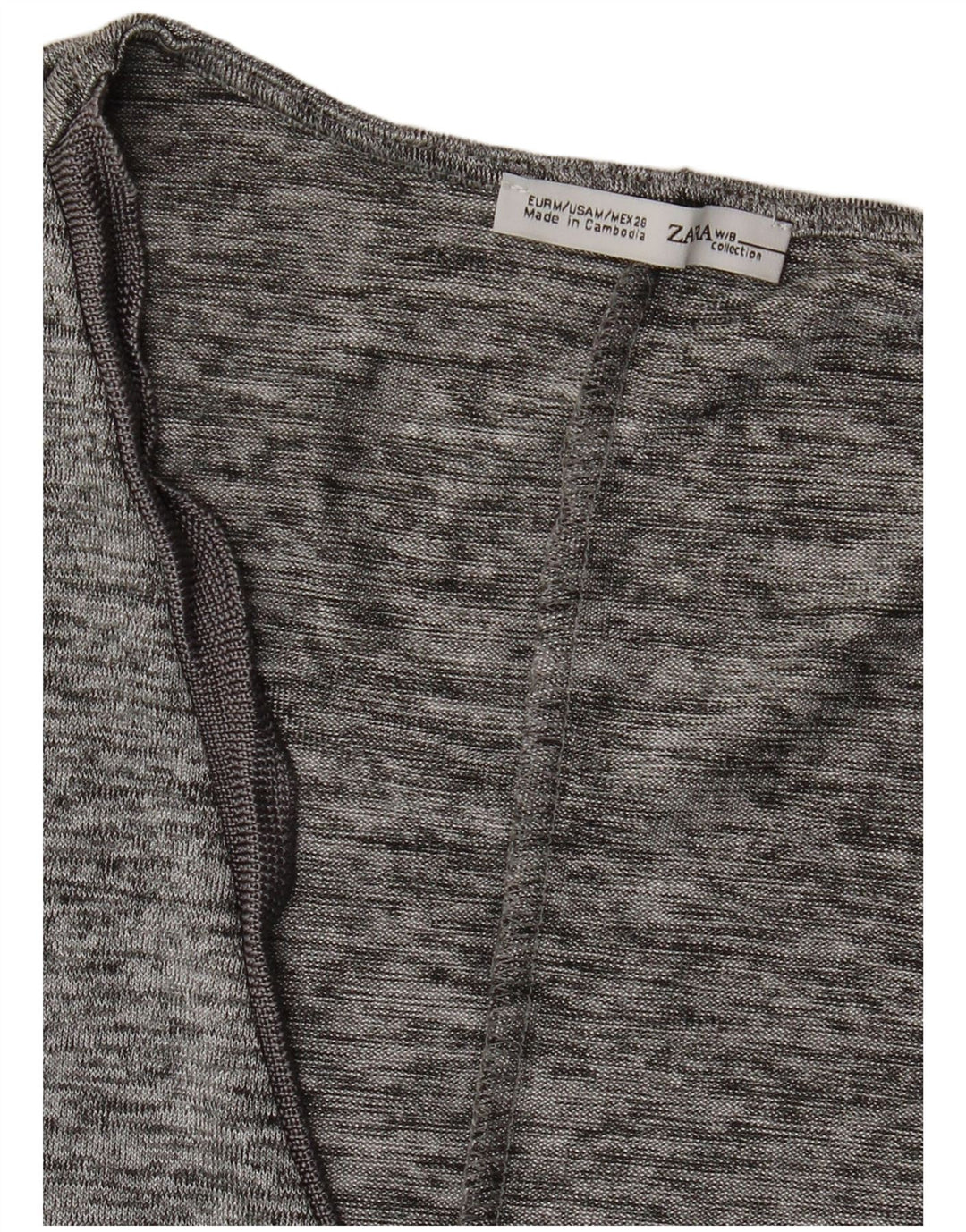 Zara Womens Vest Top UK 12 Medium Grey Flecked