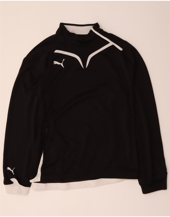 Puma Mens Pullover Tracksuit Top Jacket Large Black Colourblock Polyester