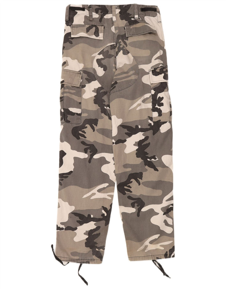 VINTAGE Mens Regular Cargo Trousers Small W31.5 L32.5 Grey Camouflage
