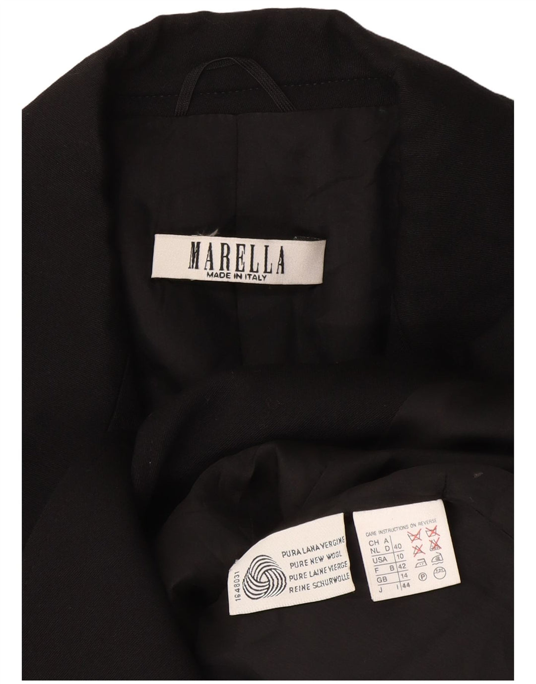 Marella Womens 1 Button Blazer Jacket UK 14 Large Black Wool