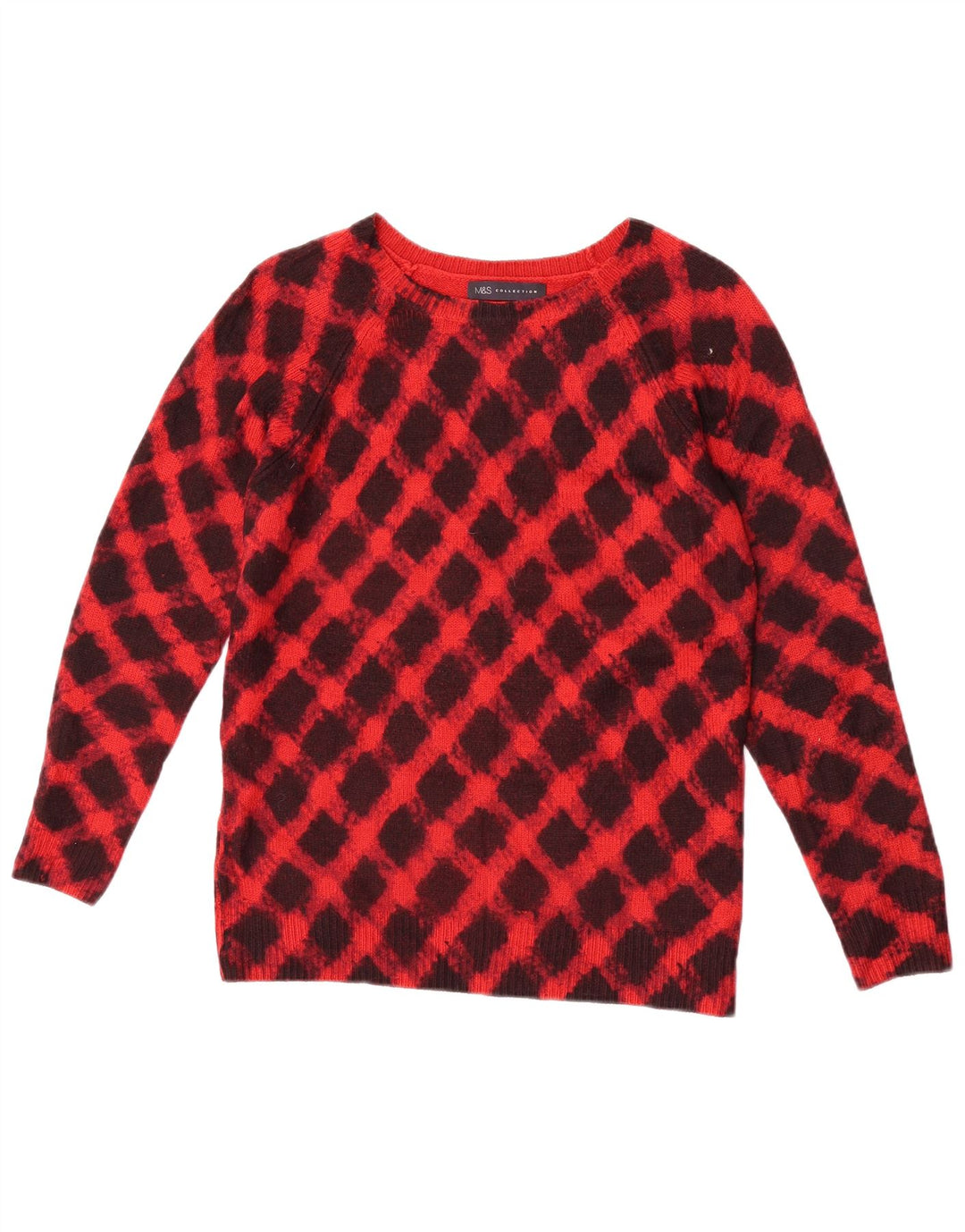 Marks & Spencer Womens Boat Neck Jumper Sweater UK 8 Small Red