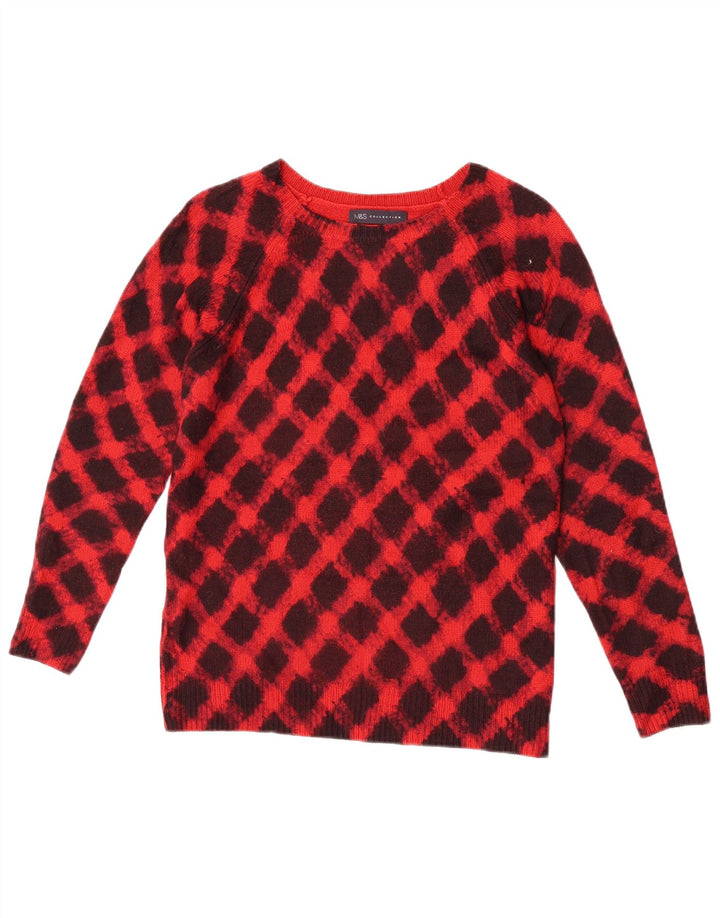 Marks & Spencer Womens Boat Neck Jumper Sweater UK 8 Small Red