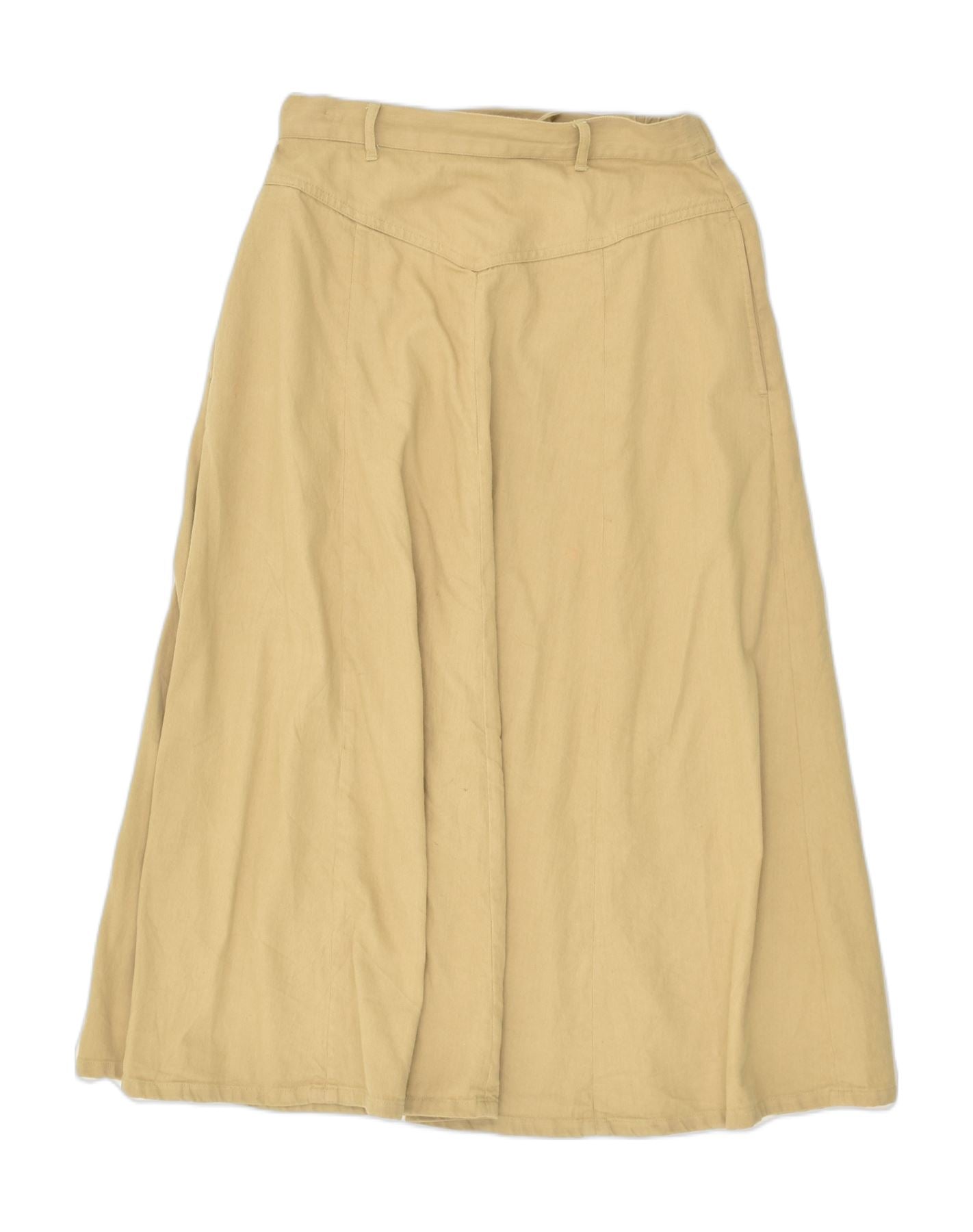 ORVIS Womens A-Line Skirt US 10 Large W30 Beige Cotton