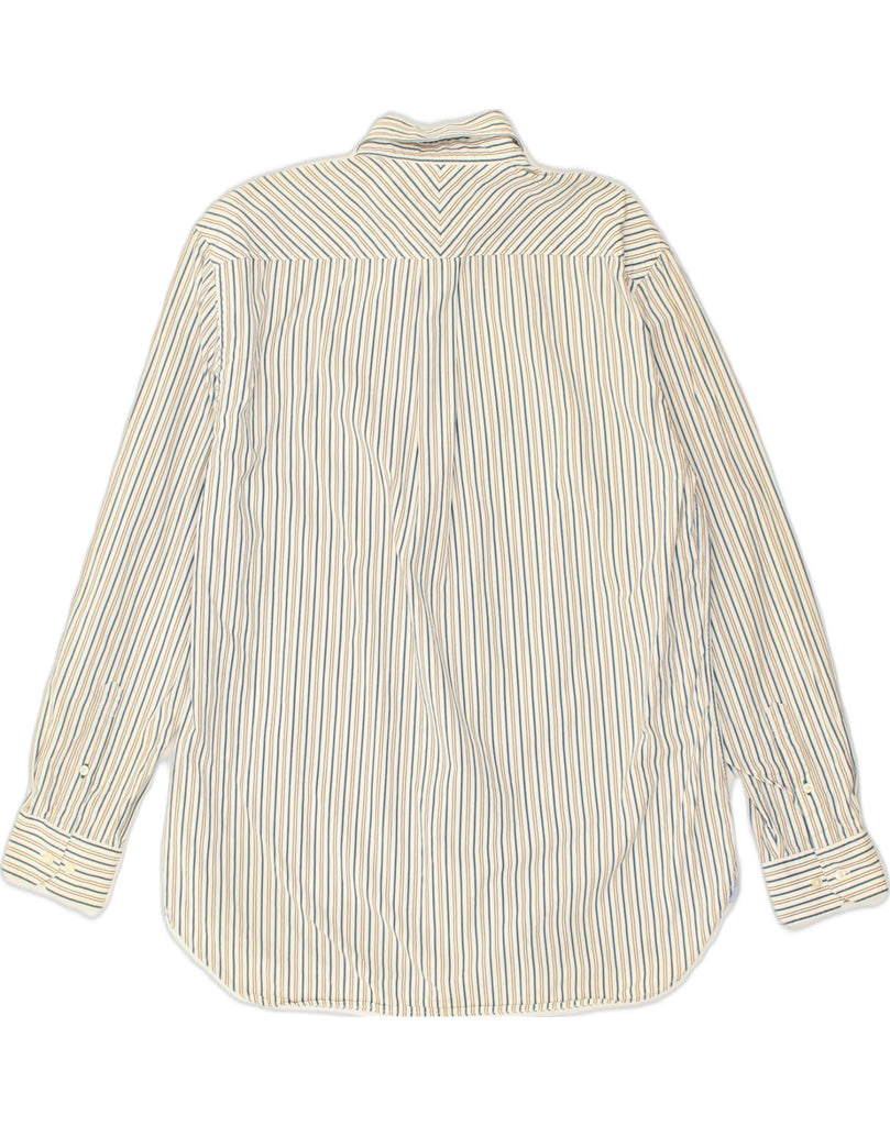 TOMMY HILFIGER Mens Shirt Large Off White Striped Cotton | Vintage Tommy Hilfiger | Thrift | Second-Hand Tommy Hilfiger | Used Clothing | Messina Hembry 