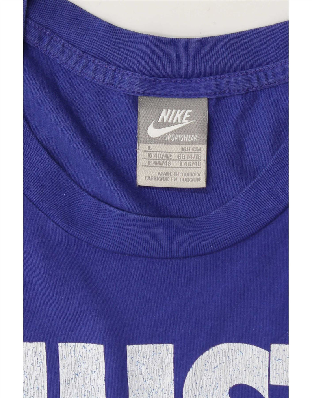 Nike Womens Graphic T-Shirt Top UK 14/16 Large Blue