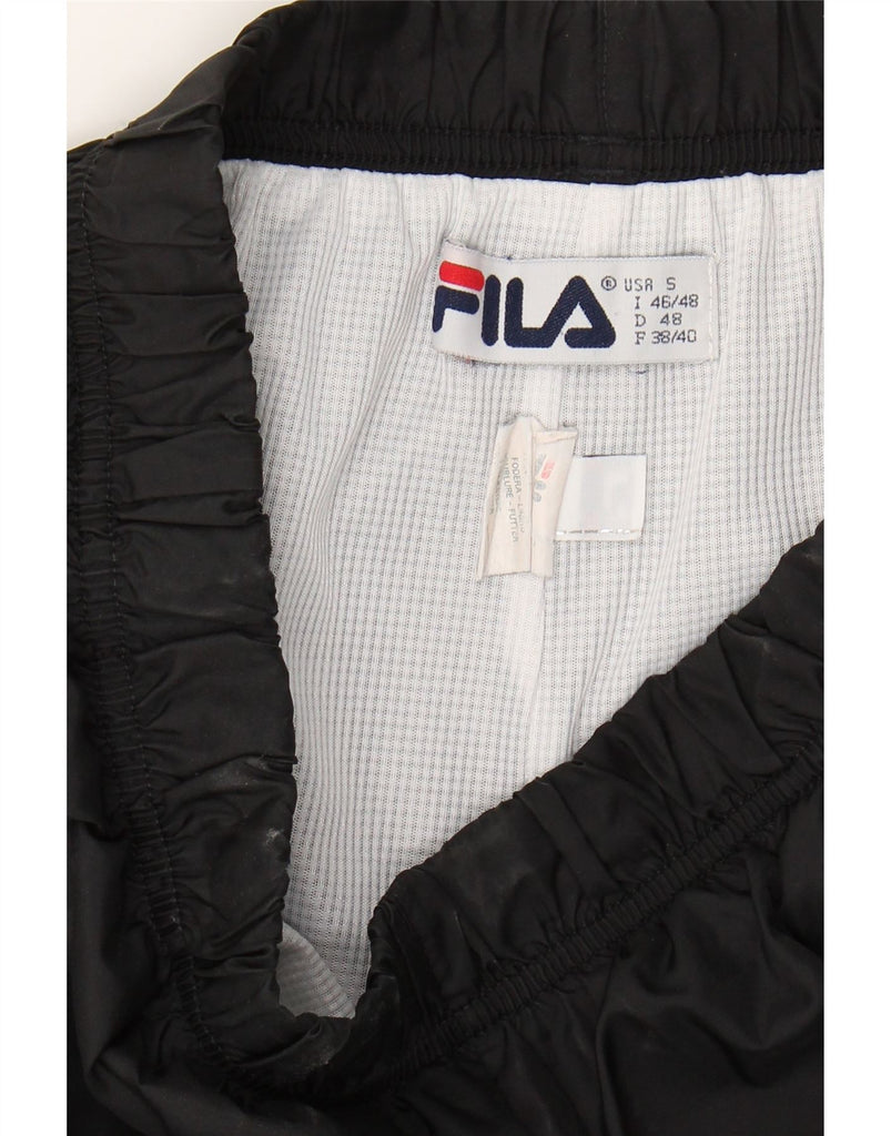 FILA Mens Tracksuit Trousers Small Black Polyester Vintage Fila and Second-Hand Fila from Messina Hembry 
