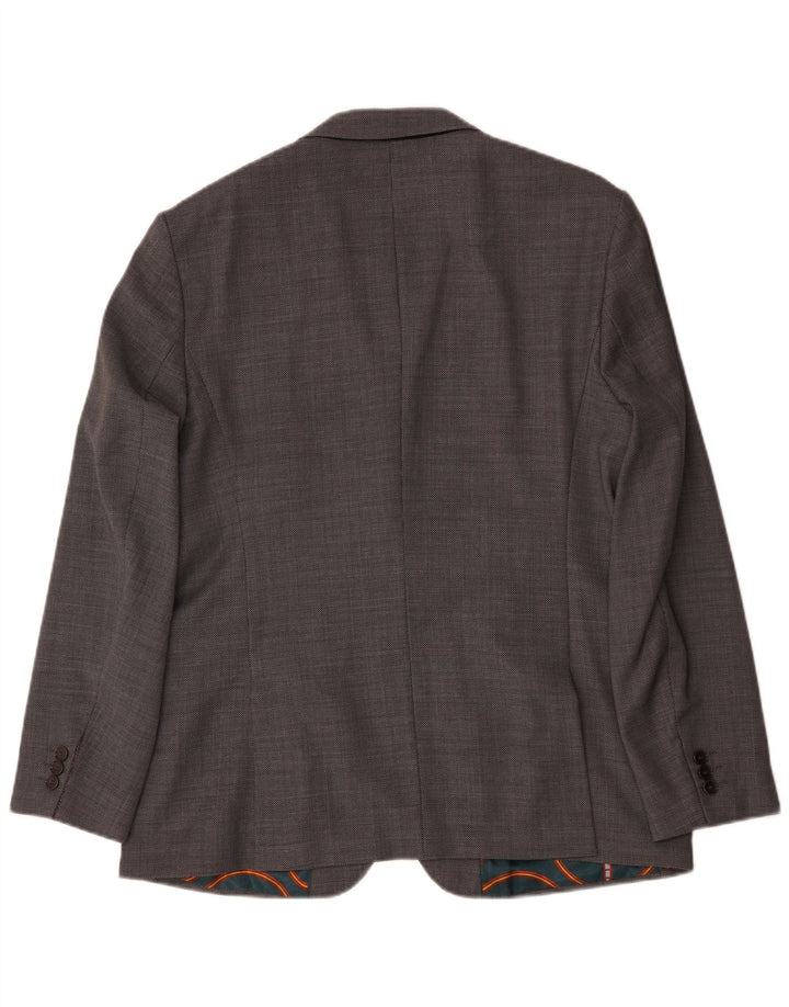 Ted Baker Mens Regular Fit 2 Button Blazer Jacket UK 44 2XL Grey Wool