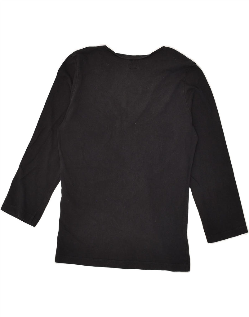 CALVIN KLEIN Womens Top 3/4 Sleeve UK 8 Small Black Cotton | Vintage Calvin Klein | Thrift | Second-Hand Calvin Klein | Used Clothing | Messina Hembry 