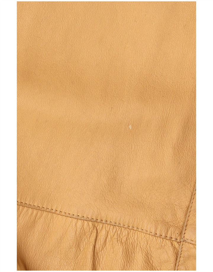 Essebi Mens Bomber Leather Jacket IT 56 3XL Beige Leather