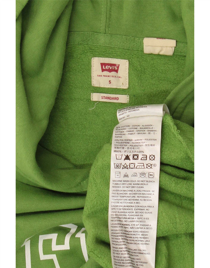 Levi's Mens Standard Graphic Hoodie Jumper Small Green Cotton