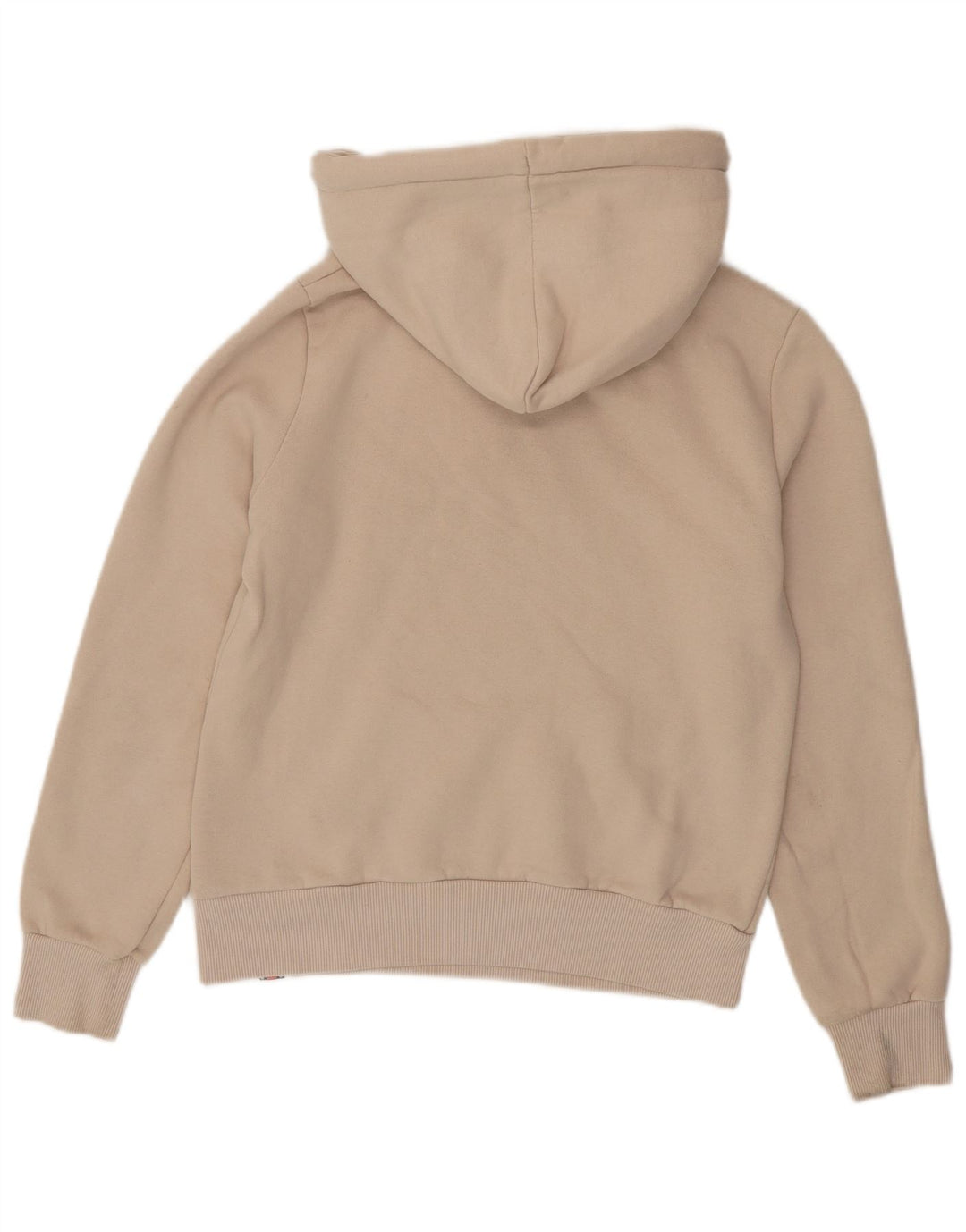 SUPERDRY Womens Graphic Hoodie Jumper UK 8 Small Beige Cotton