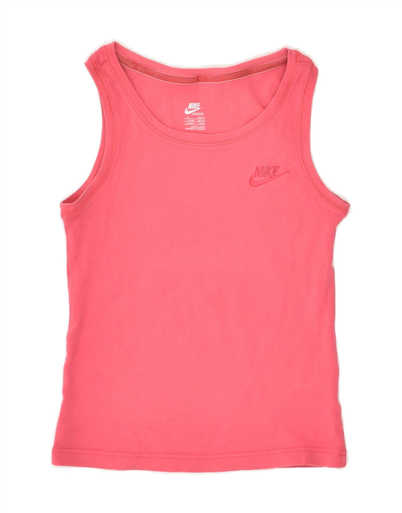 NIKE Womens Vest Top UK 8 Small Pink Cotton | Vintage Nike | Thrift | Second-Hand Nike | Used Clothing | Messina Hembry 