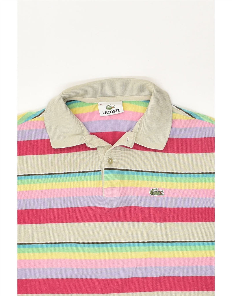 LACOSTE Boys Polo Shirt 13-14 Years Pink Striped Cotton | Vintage Lacoste | Thrift | Second-Hand Lacoste | Used Clothing | Messina Hembry 