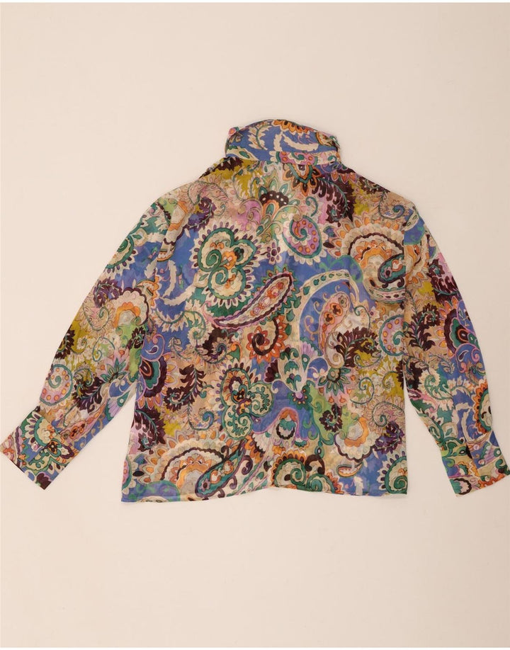 Zara Womens Oversized Shirt Blouse UK 14 Medium Multicoloured Paisley
