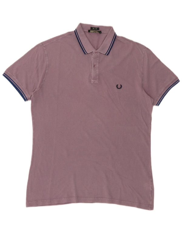 Fred Perry Mens Slim Fit Polo Shirt 2XL Purple Cotton