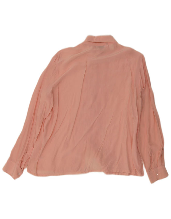 Silkhana by Lady Manhattan Womens Shirt Blouse UK 22 3XL Pink Silk