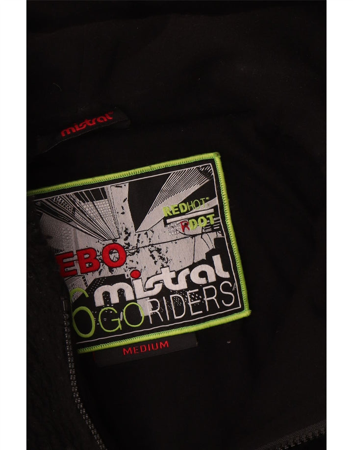 Mistral Mens Hooded Fleece Jacket UK 38 Medium Black Polyester