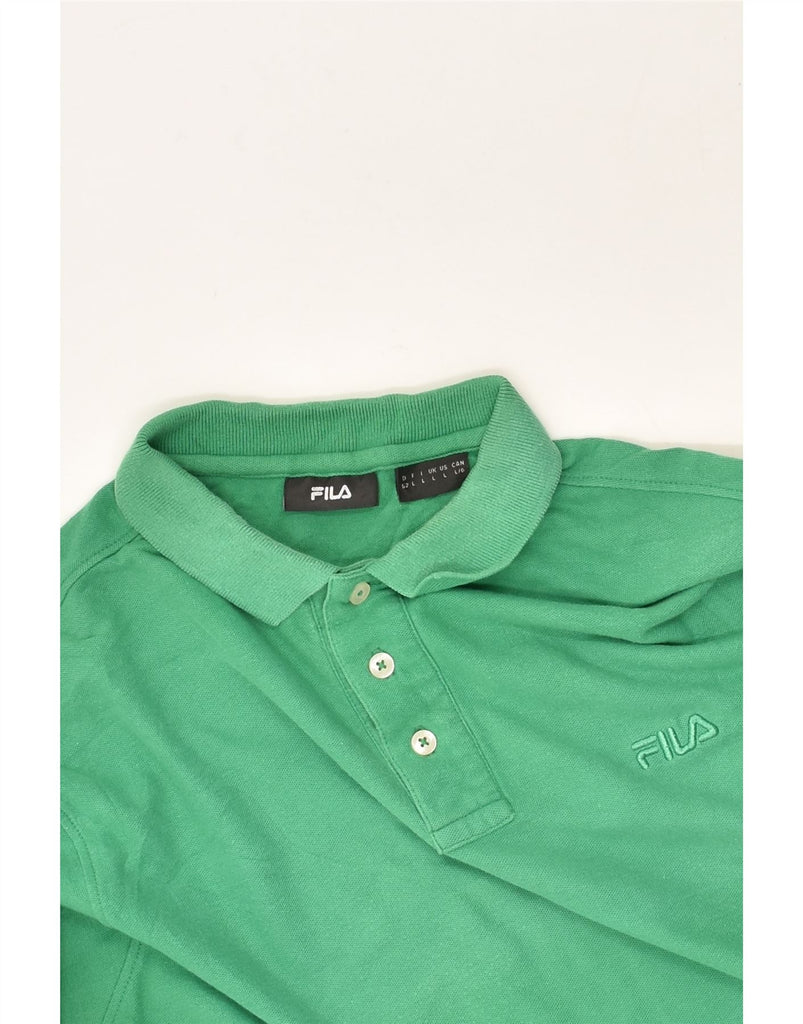 FILA Mens Polo Shirt Large Green Cotton | Vintage Fila | Thrift | Second-Hand Fila | Used Clothing | Messina Hembry 