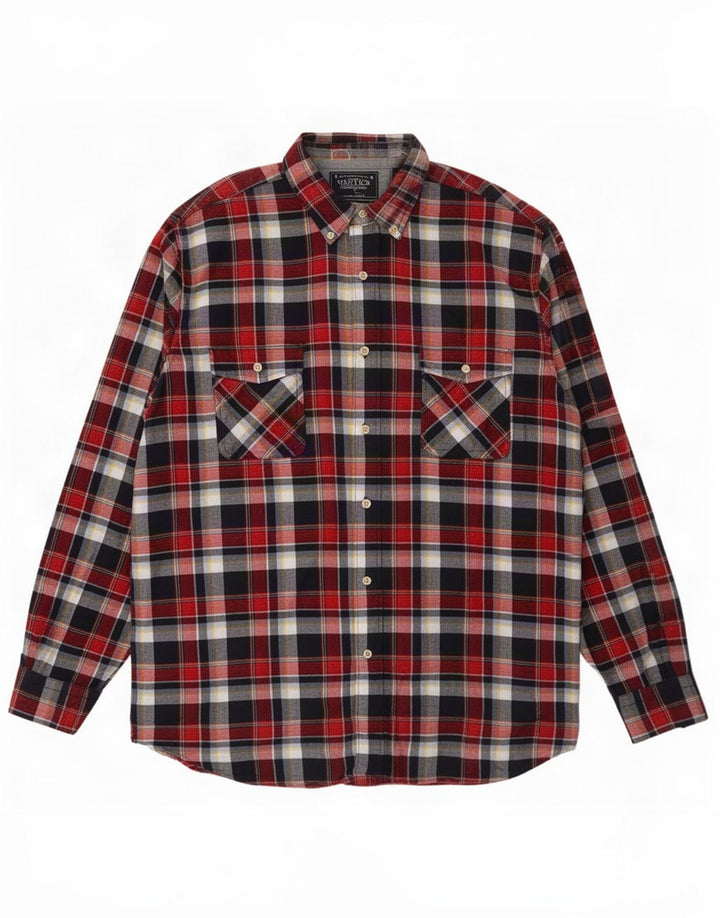 Nautica Mens Flannel Shirt Large Multicoloured Check Cotton