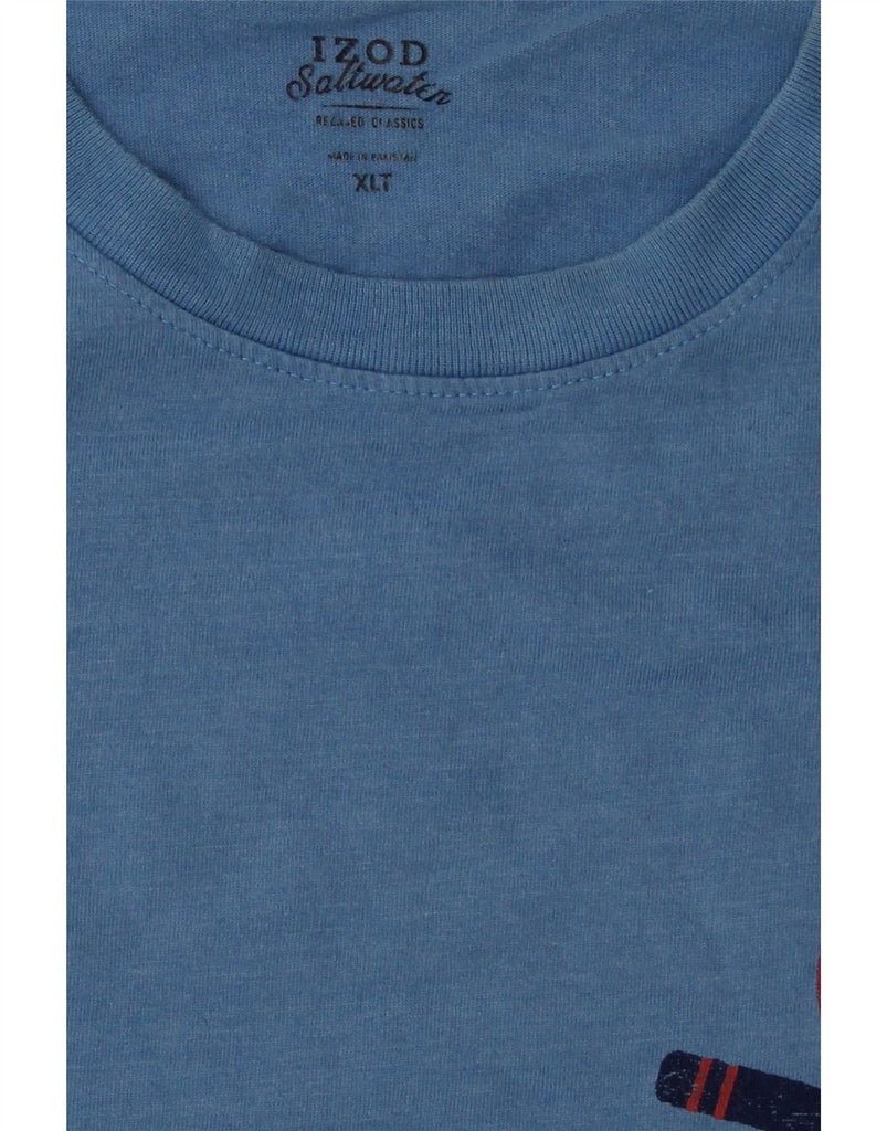 IZOD Mens Salt Water Graphic T-Shirt Top XL Blue Cotton Vintage Izod and Second-Hand Izod from Messina Hembry 