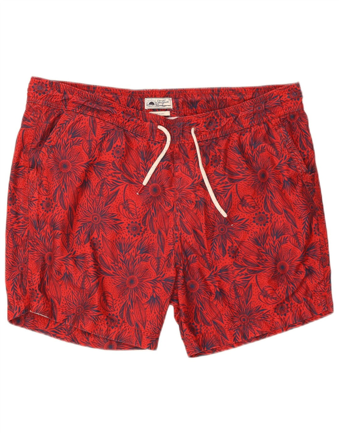 FAT FACE Mens Swimming Shorts Large  Red Floral
