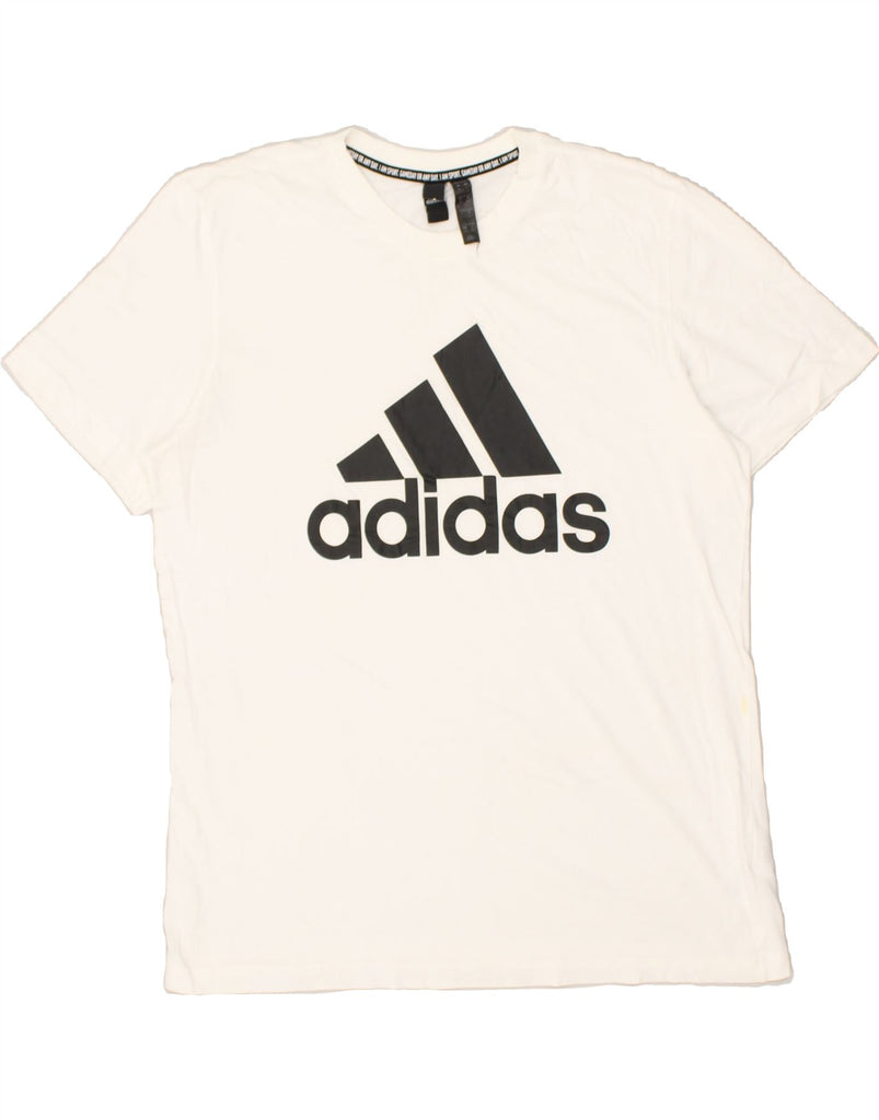 ADIDAS Mens Graphic T-Shirt Top Large White Cotton | Vintage Adidas | Thrift | Second-Hand Adidas | Used Clothing | Messina Hembry 