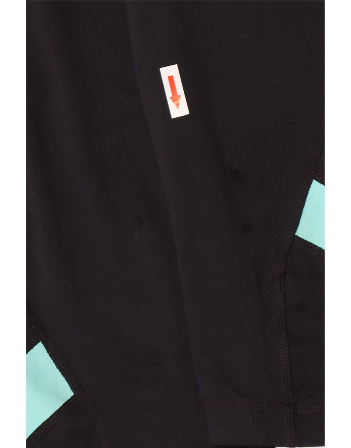 Fila Womens Capri Leggings UK 12 Medium  Black Colourblock