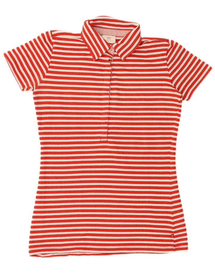 NORTH SAILS Womens Graphic Polo Shirt UK 10 Small Red Striped