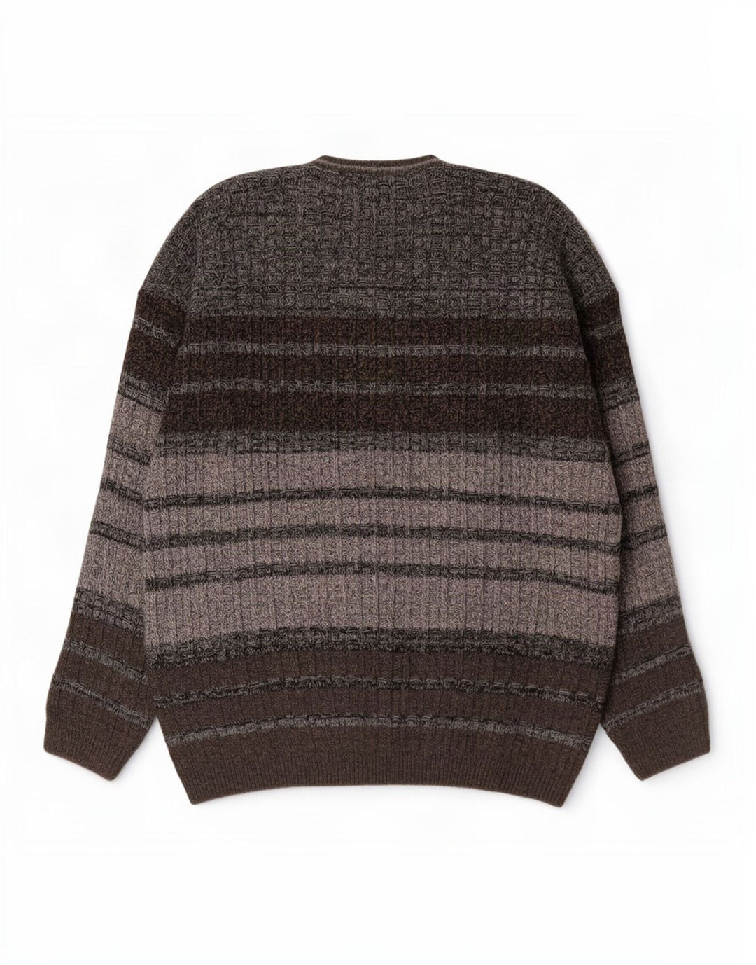 Tris Line Mens V-Neck Jumper Sweater IT 54 XL Grey Striped Wool
