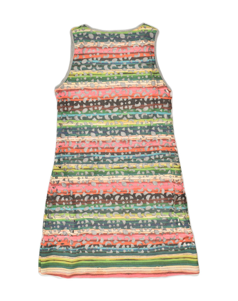 DESIGUAL Womens Basic Dress UK 14 Medium Multicoloured Striped Polyester | Vintage Desigual | Thrift | Second-Hand Desigual | Used Clothing | Messina Hembry 