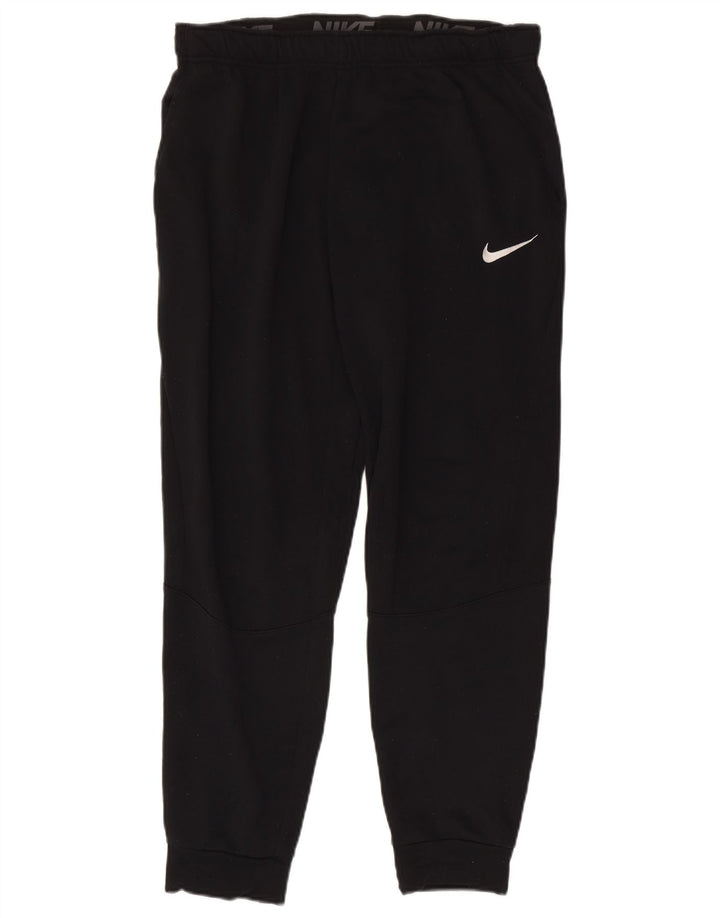 Nike Mens Dri Fit Tracksuit Trousers Joggers Large  Black Polyester