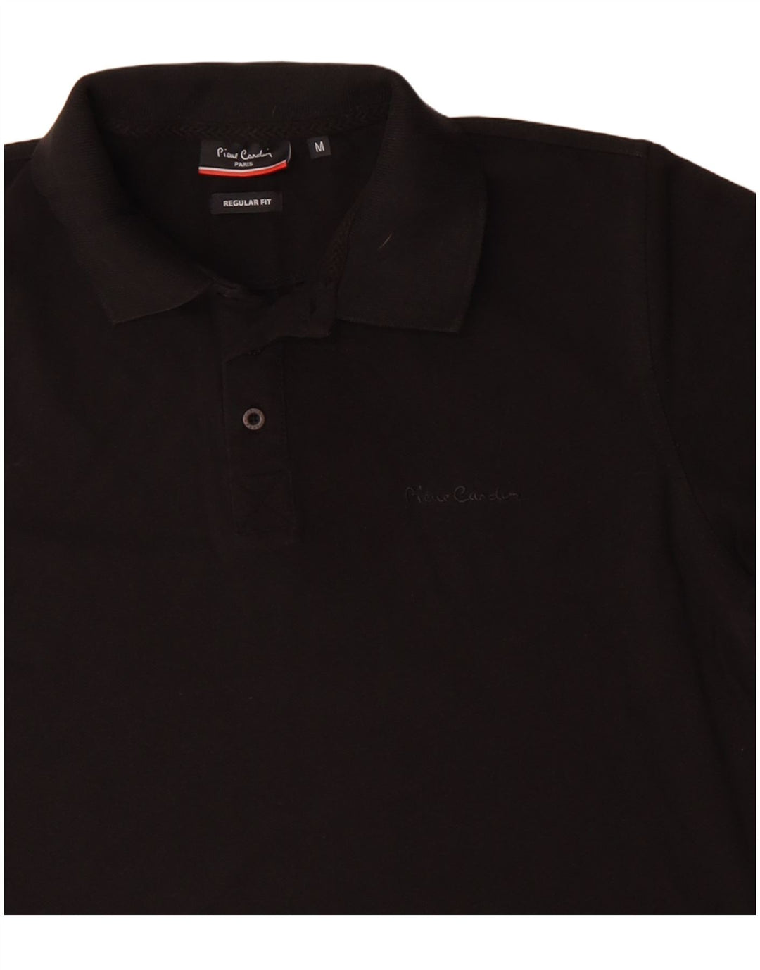 Pierre Cardin Mens Regular Fit Polo Shirt Medium Black Cotton
