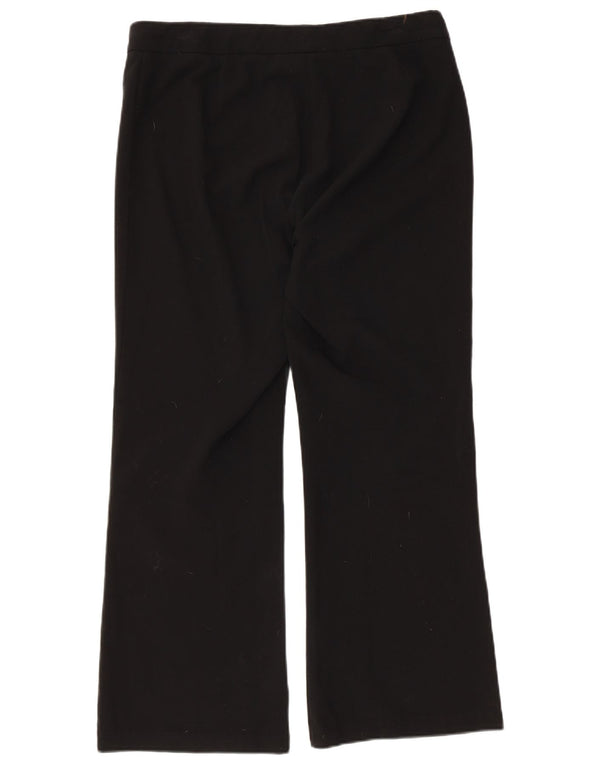 Marks & Spencer Womens Wide Leg Casual Trousers UK 14 Large W34 L27 Black