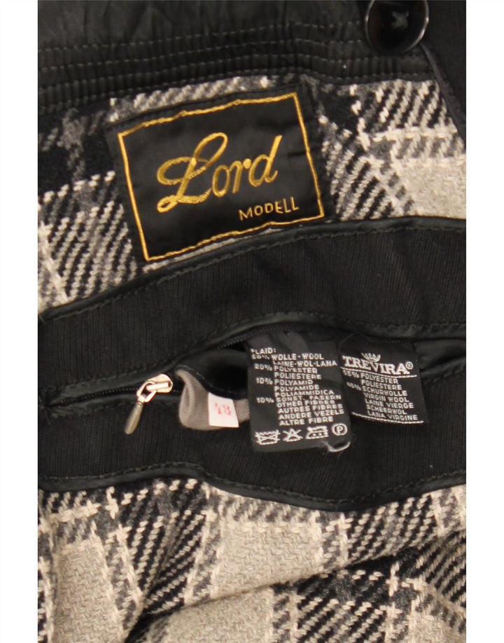 LORD Mens Trench Coat IT 48 Medium Black Wool