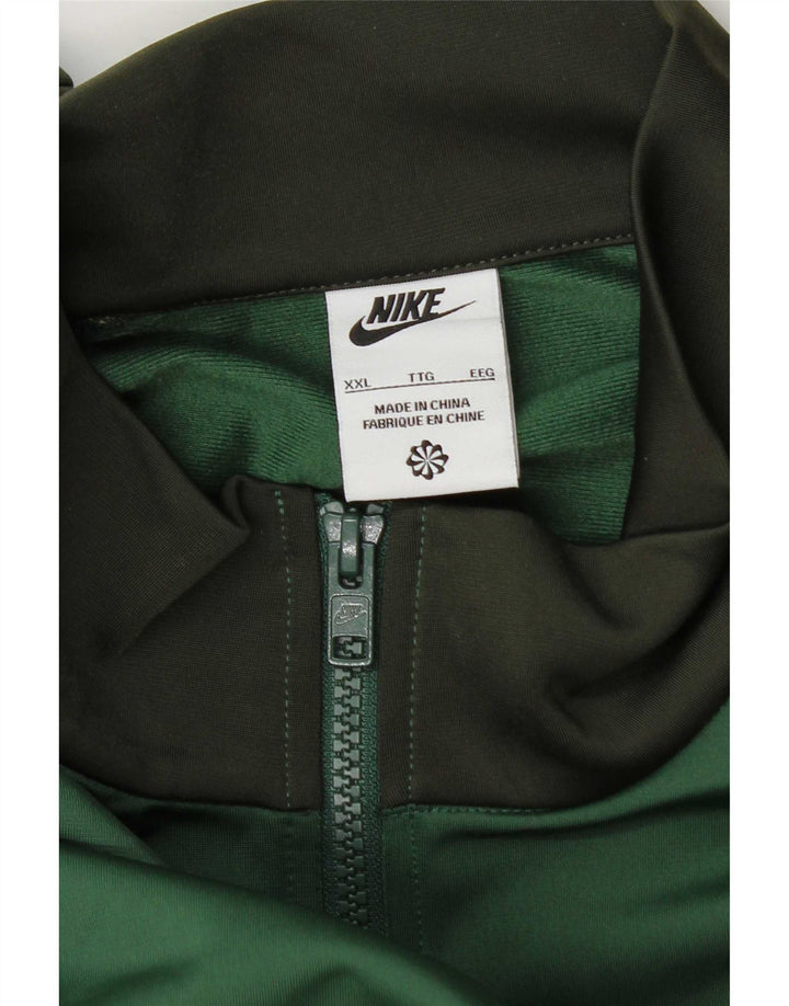 Nike Mens Tracksuit Top Jacket 2XL Green Colourblock